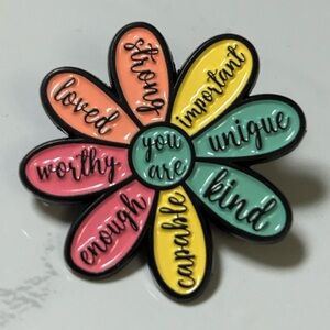 Colorful Inspirational Flower Pin